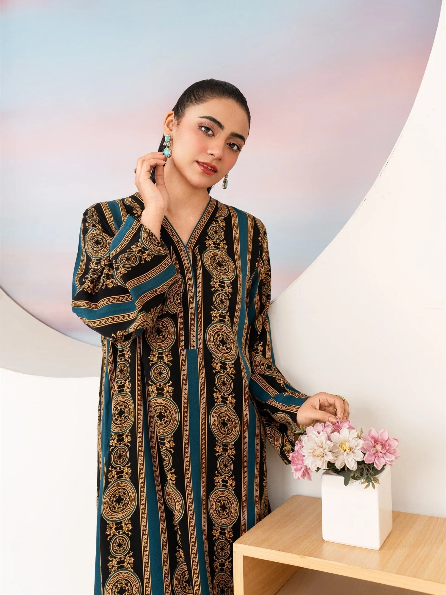Black Manahil Arts Marina Printed Co-Ord Set-Marina-02