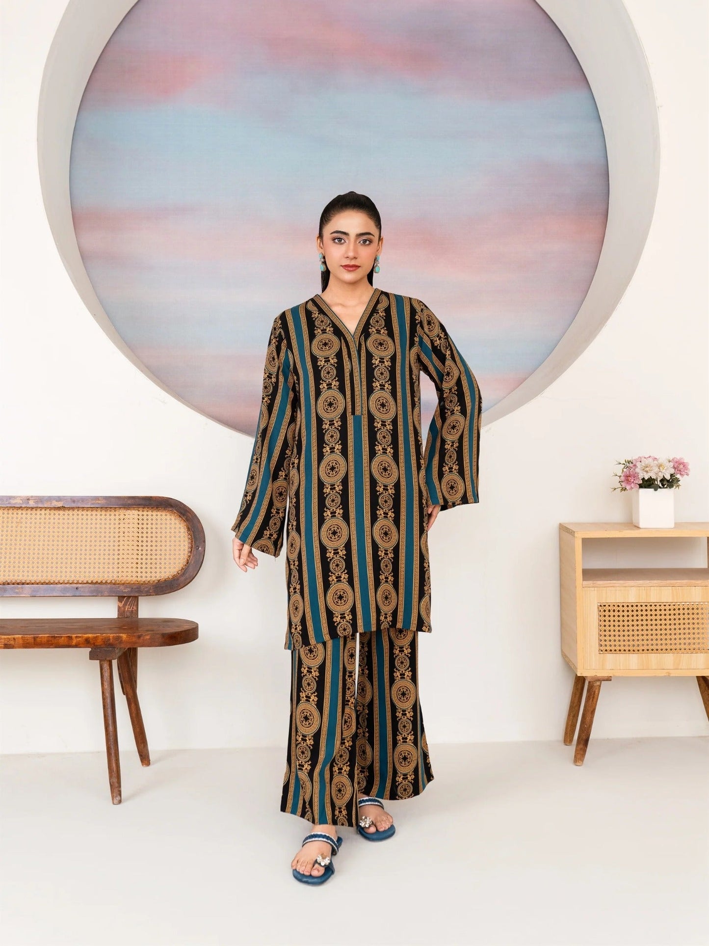 Black Manahil Arts Marina Printed Co-Ord Set-Marina-02