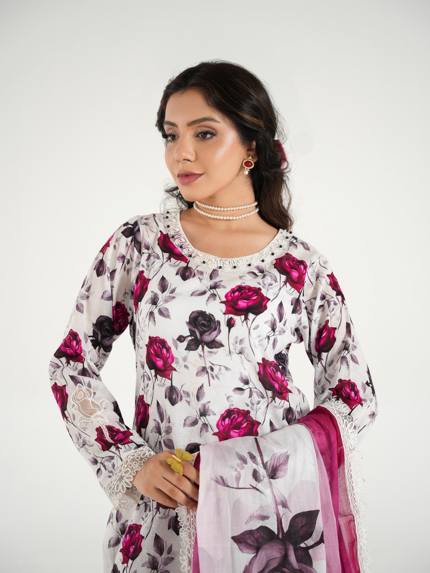 Arshman's Lawn Embroidered Stitched 3-Piece Suit-ARS-044 Flora Dream