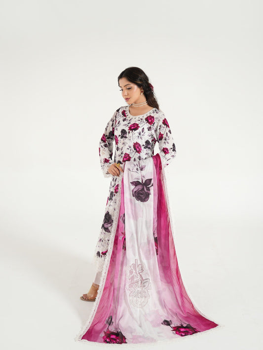 Arshman's Lawn Embroidered Stitched 3-Piece Suit-ARS-044 Flora Dream