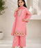 Lumira Cotton Embroidered Stitched 3-Piece Suit-Rosy Bloom Kids