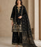 HEM Cotton Embroidered Stitched 3-Piece Suit-Zarin Black