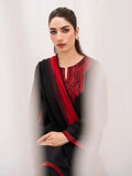 Black - HEM Lawn Cotton Embroidered Stitched 3-Piece Suit-May