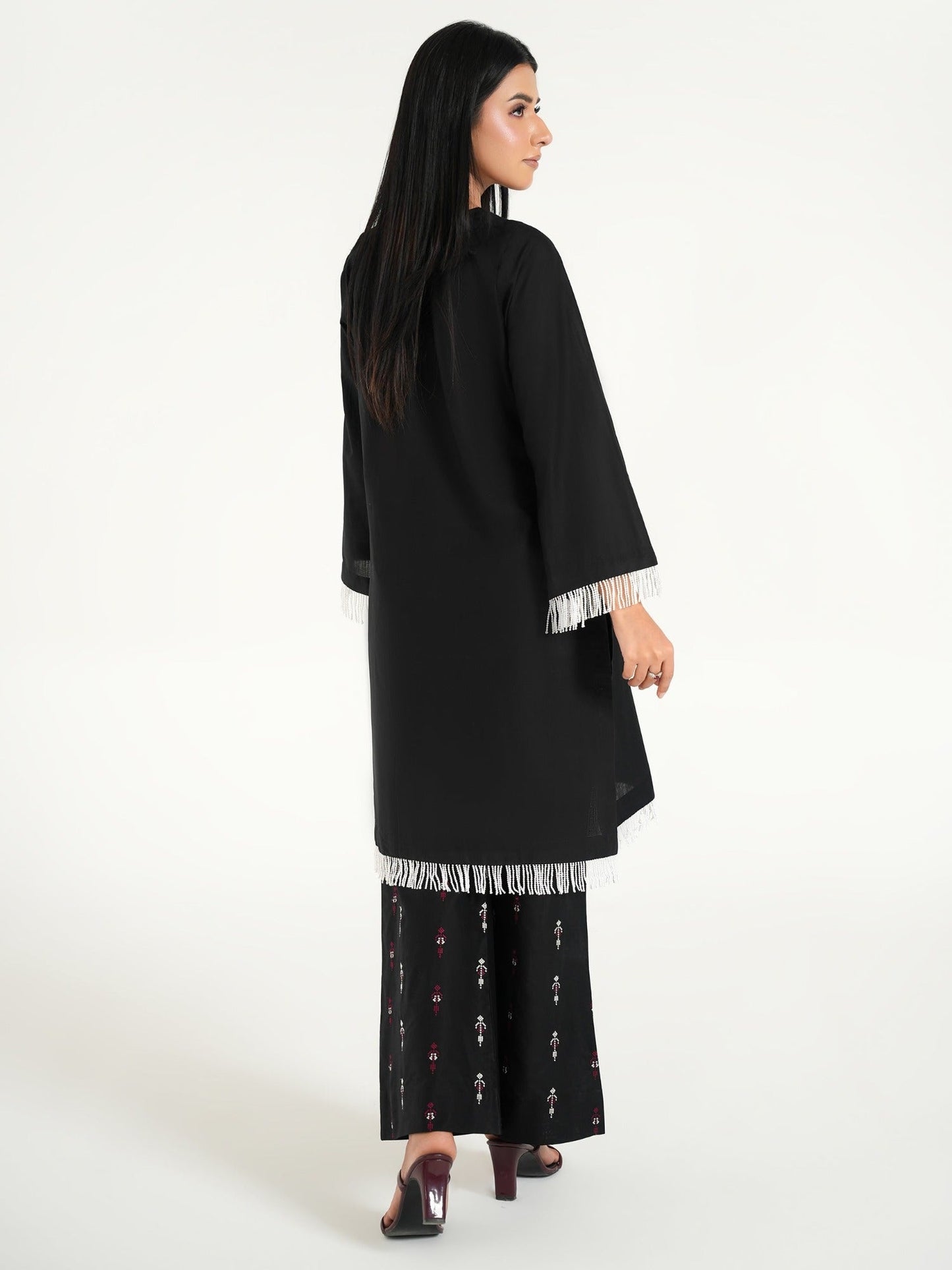 Black-Arshman's Lawn Embroidered Stitched 2-Piece Suit-ARS-046 Afghan Luxe