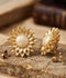 Orya Jewellery Flower Stud Earrings-Antique White E61