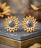 Orya Jewellery Flower Stud Earrings-Antique White E62
