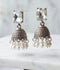 Orya Jewellery Zircon Silver Jhumka Earrings-White E63