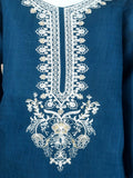 Blue Lumira Cotton Embroidered Stitched 2-Piece Suit-Kurta Set Zinc