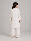 White-Lumira Organza Embroidered Stitched 3-Piece Suit-Candy White
