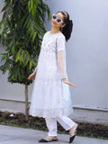 White-Lumira Organza Embroidered Pishwas-Chandi