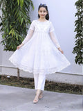 White-Lumira Organza Embroidered Pishwas-Chandi