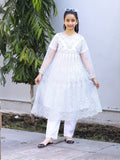 White-Lumira Organza Embroidered Pishwas-Chandi