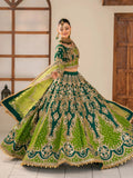 Green-Kashee's Raw Silk Embellished Lehenga-KBW-128