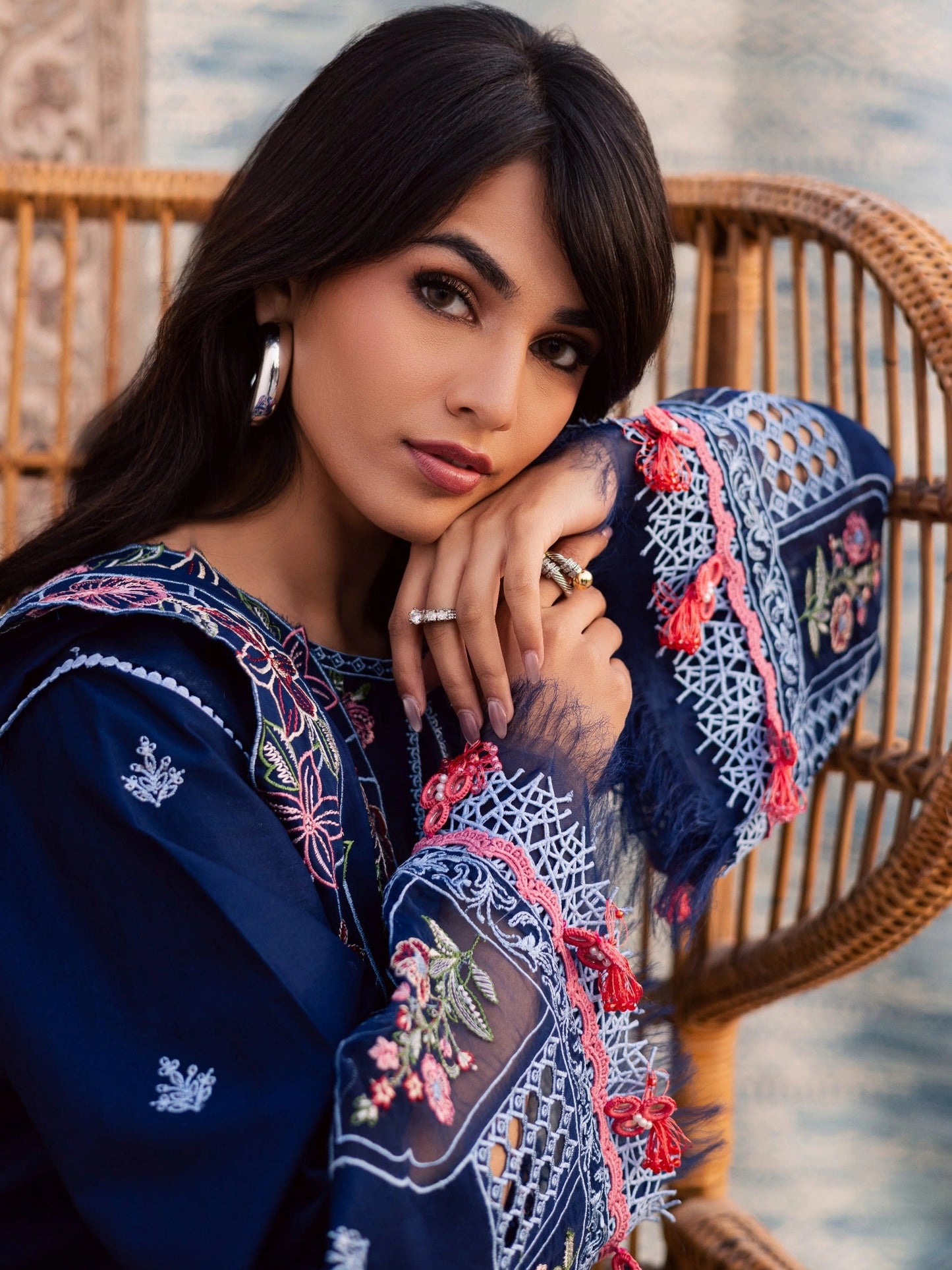 Blue-Parishay Dil e Raqsam Lawn'26 Embroidered Unstitched 3-Piece Suit-DQ-04