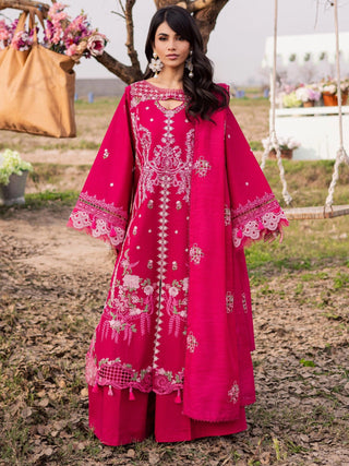 Pink Parishay Dil e Raqsam Lawn'26 Embroidered Unstitched 3 Piece Suit DQ 06