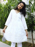 White-Lumira Cotton Karandi Embroidered Stitched 2-Piece Suit-Ayeza