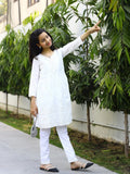 White-Lumira Cotton Karandi Embroidered Stitched 2-Piece Suit-Ayeza