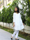 White-Lumira Cotton Karandi Embroidered Stitched 2-Piece Suit-Ayeza