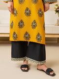 Yellow Black Stylish Collection Mahani Lawn Embroidered Stitched 2-Piece Suit-Powder Mist