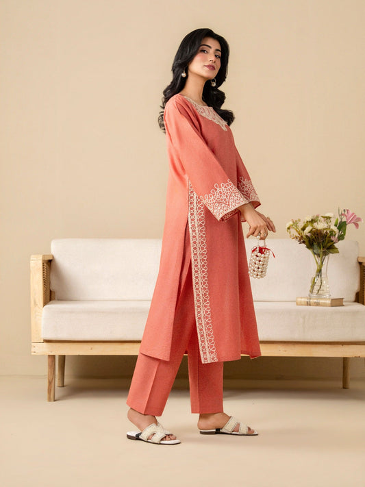 Pink Stylish Collection Mahani Lawn Cotton Embroidered Stitched 2-Piece Suit-Maria