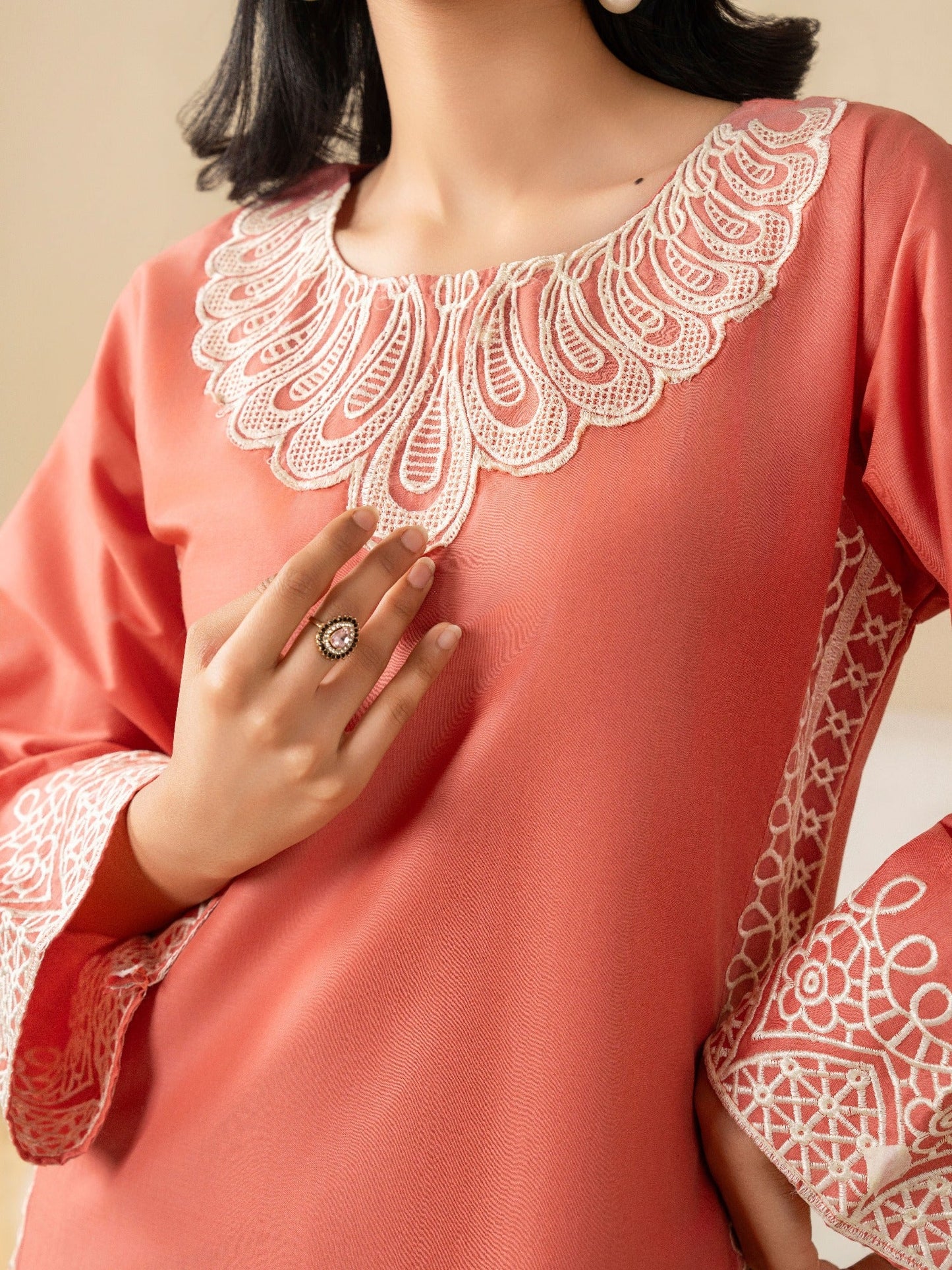 Pink Stylish Collection Mahani Lawn Cotton Embroidered Stitched 2-Piece Suit-Maria