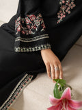 Black Stylish Collection Mahani Linen Embroidered Stitched 2-Piece Suit-Midnight