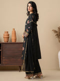 Black Stylish Collection Mahani Lawn Embroidered Stitched 3-Piece Suit-Dilbar