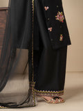 Black Stylish Collection Mahani Lawn Embroidered Stitched 3-Piece Suit-Dilbar