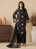 Black Stylish Collection Mahani Lawn Embroidered Stitched 3-Piece Suit-Dilbar