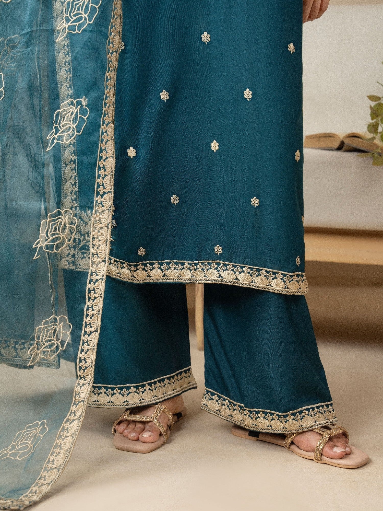 Cream Stylish Collection Mahani Lawn Embroidered Stitched 3-Piece Suit-Yasmeen