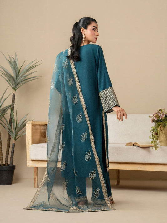 Cream Stylish Collection Mahani Lawn Embroidered Stitched 3-Piece Suit-Yasmeen