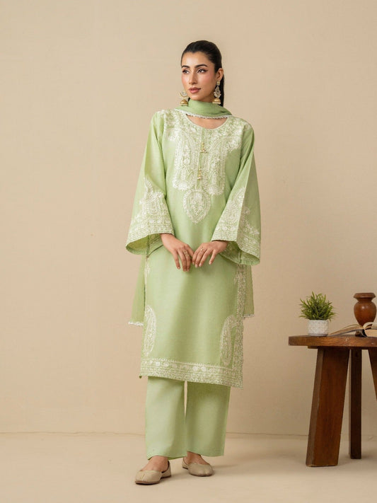 Green Stylish Collection Mahani Lawn Embroidered Stitched 3-Piece Suit-Afreen