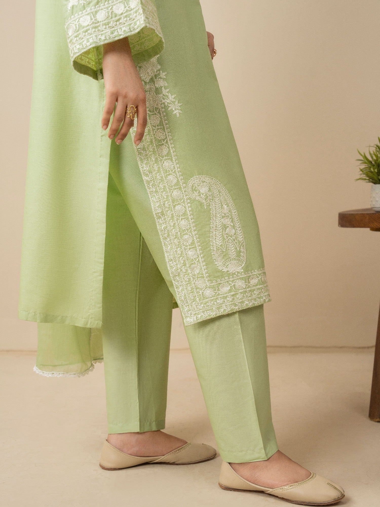 Green Stylish Collection Mahani Lawn Embroidered Stitched 3-Piece Suit-Afreen