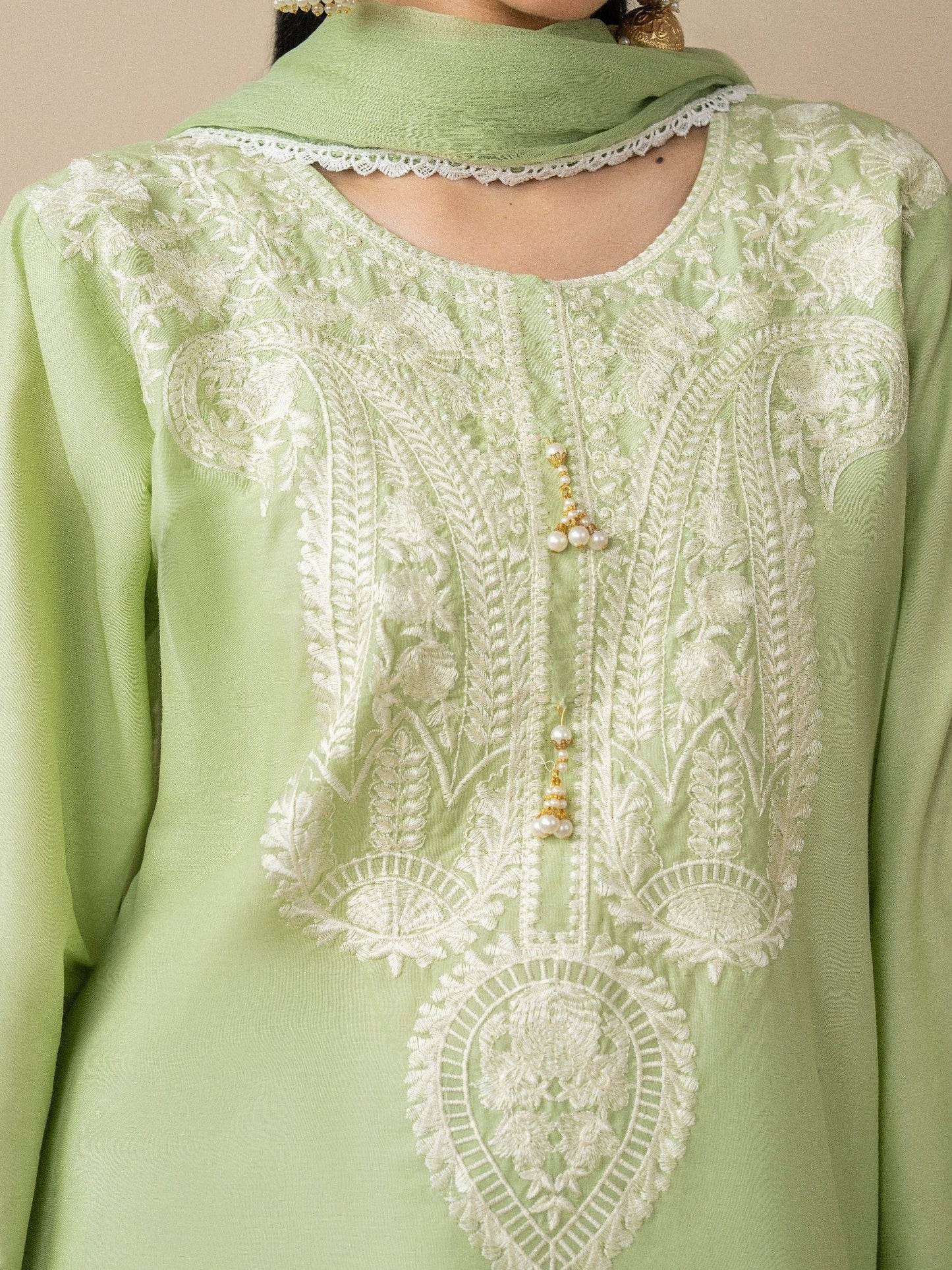 Green Stylish Collection Mahani Lawn Embroidered Stitched 3-Piece Suit-Afreen