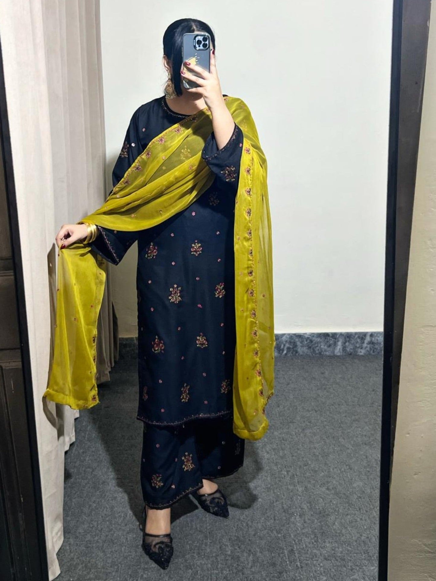 Blue Stylish Collection Mahani Lawn Embroidered Stitched 3-Piece Suit-Allyure