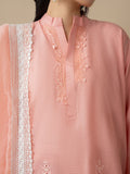 Pink Stylish Collection Mahani Lawn Embroidered Stitched 3-Piece Suit-Vaneeza