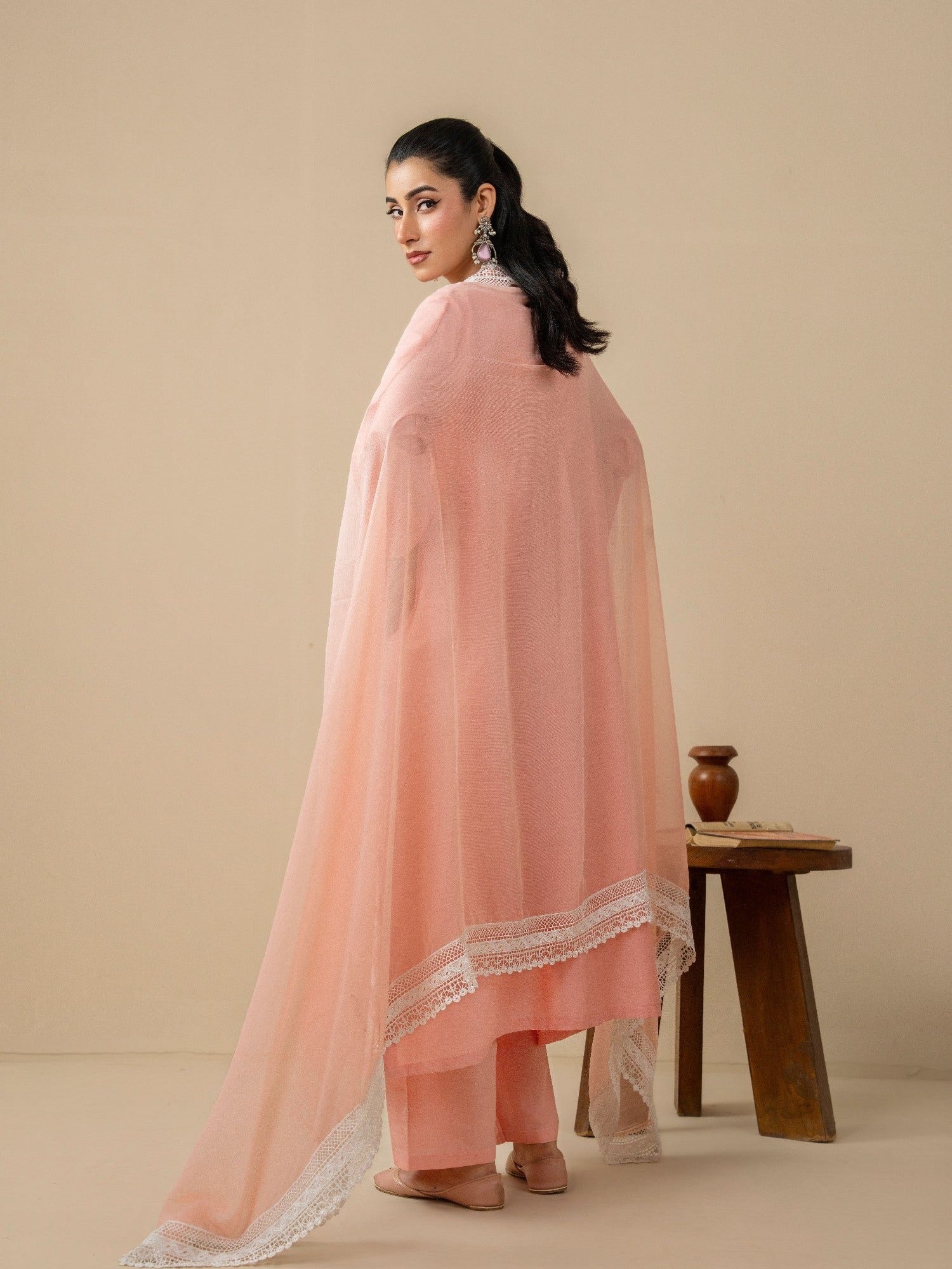 Pink Stylish Collection Mahani Lawn Embroidered Stitched 3-Piece Suit-Vaneeza