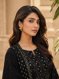 Black Stylish Collection Mahani Lawn Embroidered Stitched 3-Piece Suit-Mannat