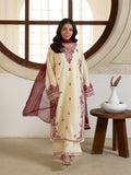 Cream Stylish Collection Mahani Lawn Embroidered Stitched 3-Piece Suit-Lavella