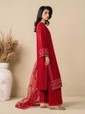 Red Stylish Collection Mahani Lawn Embroidered Stitched 3-Piece Suit-Leeah