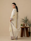 Cream Stylish Collection Mahani Lawn Embroidered Stitched 3-Piece Suit-Laaj