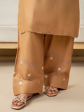 Brown Stylish Collection Wesper Linen Embroidered Stitched 2-Piece Suit-Mehrunisa