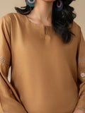 Brown Stylish Collection Wesper Linen Embroidered Stitched 2-Piece Suit-Mehrunisa