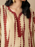 Beige Stylish Collection Vesper Silk Grip Printed Stitched 2-Piece Suit-Zeen