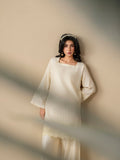 Cream Stylish Collection Vesper Linen Embroidered Stitched 2-Piece Suit-Tulip