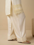 Cream Stylish Collection Vesper Linen Embroidered Stitched 2-Piece Suit-Tulip
