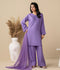 Stylish Collection Vesper Linen Stitched 3-Piece Suit-Lilac Orchid