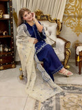 Blue-Stylish Collection Vesper Lawn Embroidered Stitched 3-Piece Suit-Feeroza