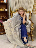 Blue-Stylish Collection Vesper Lawn Embroidered Stitched 3-Piece Suit-Feeroza