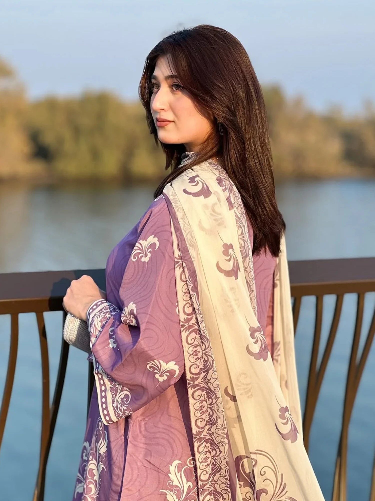 Lilac Stylish Collection Wesper Lawn Printed Stitched 3-Piece Suit-Wishmy Pastel